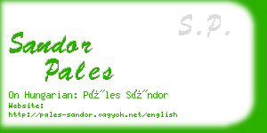 sandor pales business card